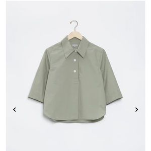 Margaret Howell crisp poplin green size UK 12 blouse NWOT